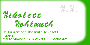 nikolett wohlmuth business card